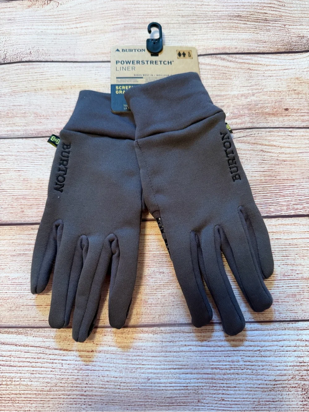 Burton Gray/Black Power Stretch Liner Screen Grab Glove Womens Small/Medium